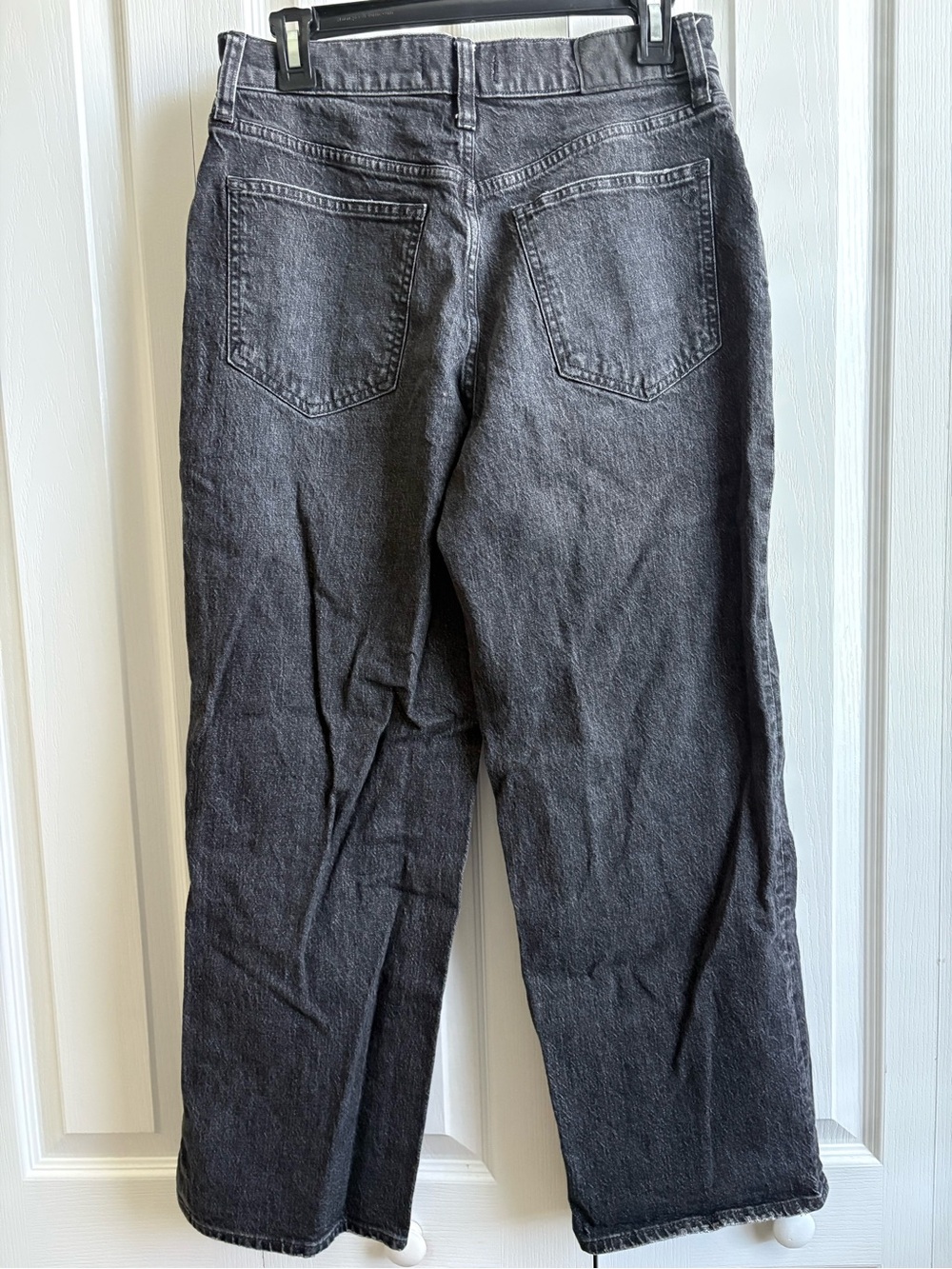 Madewell The Perfect Vintage Wide Leg Crop Jeans Black Wash Size 28 - Picture 4 of 8